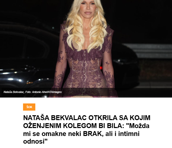 NATAŠA BEKVALAC OTKRILA SA KOJIM OŽENJENIM KOLEGOM BI BILA: “Možda mi se omakne neki BRAK, ali i intimni odnosi”