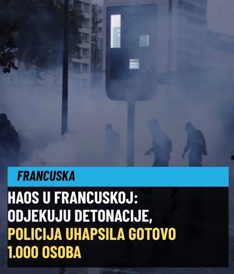 HAOS U FRANCUSKOJ: Gotovo 1.000 uhapšenih širom zemlje, odjekuju detonacije i interveniše policija