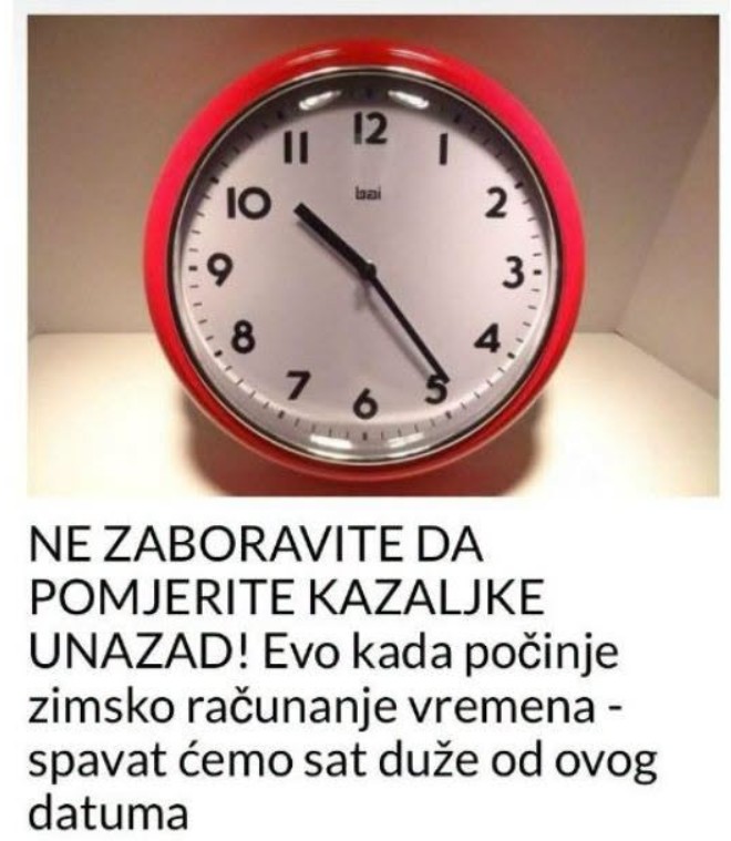 Zimsko računanje vremena 2026: Evo kada vraćamo kazaljke i da li se sat pomera unapred ili unazad