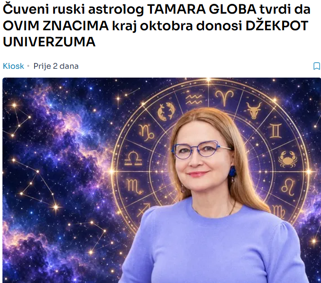 Čuveni ruski astrolog TAMARA GLOBA tvrdi da OVIM ZNACIMA kraj oktobra donosi DŽEKPOT UNIVERZUMA