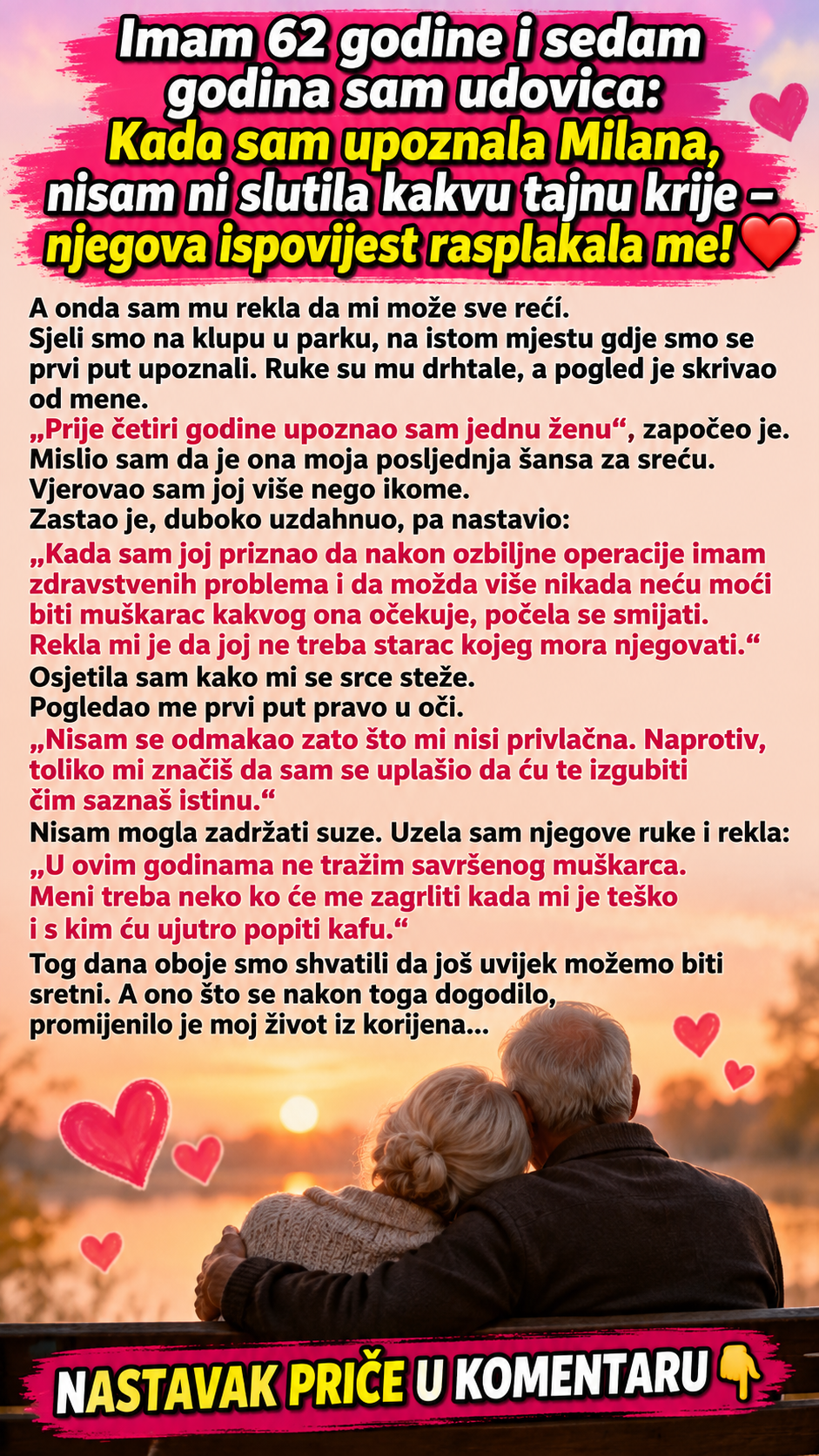 Imam 62 godine i sedam godina sam udovica: Kada sam upoznala Milana, nisam ni slutila kakvu tajnu krije – njegova ispovijest rasplakala me! ❤️